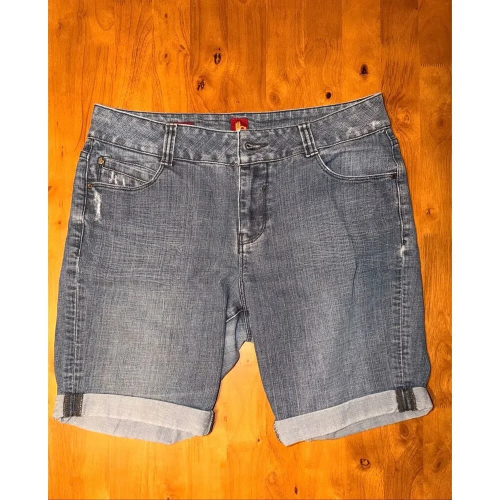Vintage Sassoon‎  Hustle Jean Shorts Cuffed Decorative Design Size 10